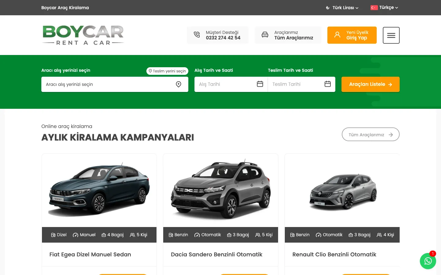 Boycar Rent A Car Website