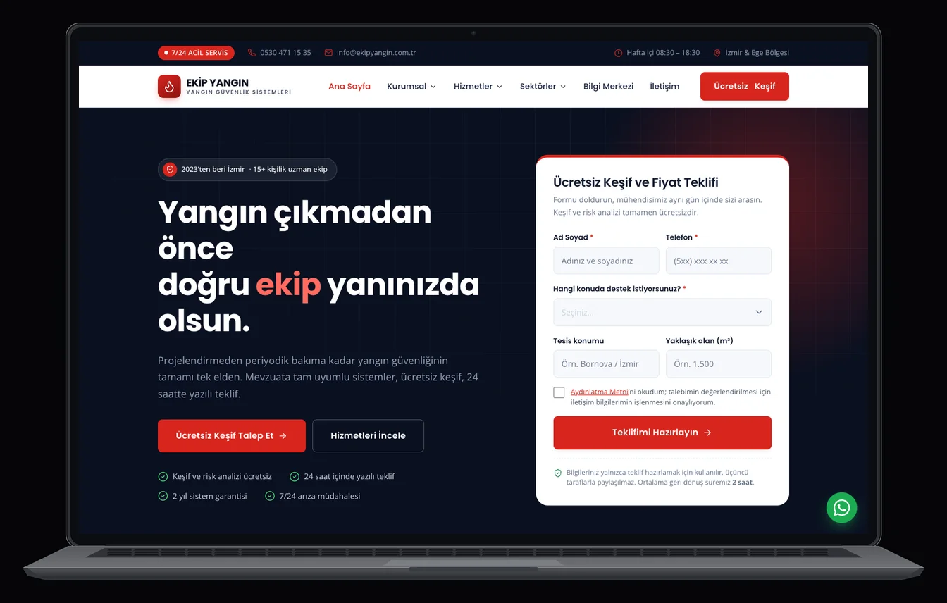 Ekip Yangın — Yangın Güvenlik Sistemleri Web Sitesi
